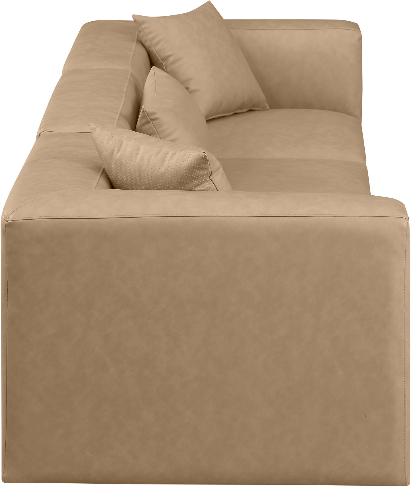 crescent tan faux leather modular sofa s108b