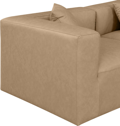 Crescent Tan Faux Leather Modular Sofa S108B