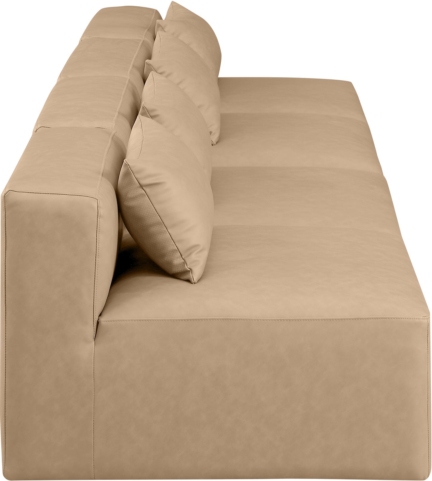 crescent tan faux leather modular sofa s144a