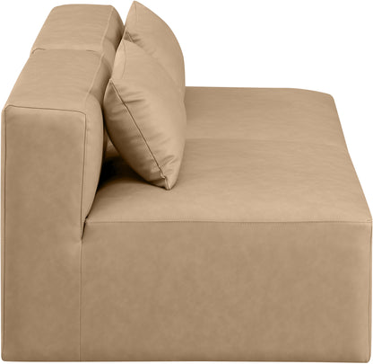 Crescent Tan Faux Leather Modular Sofa S72A