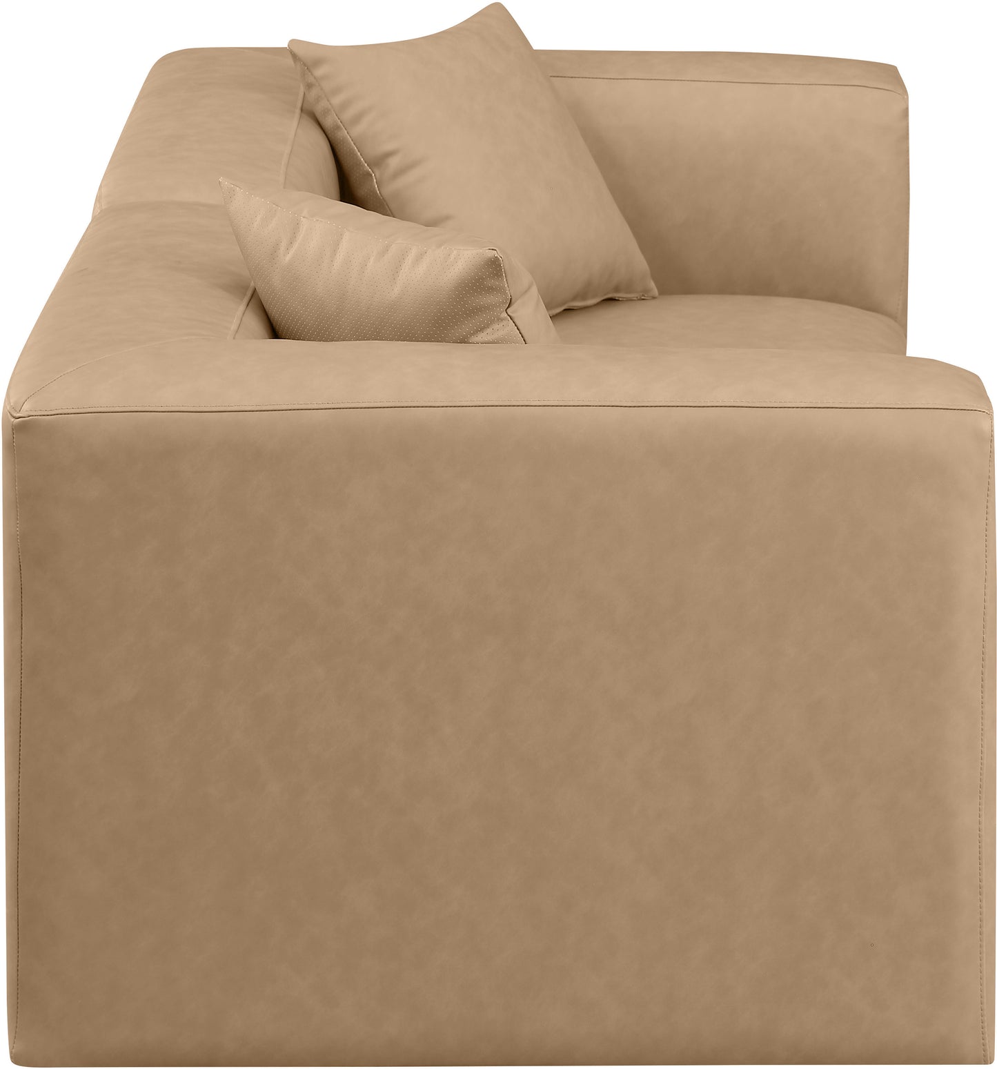 crescent tan faux leather modular sofa s72b