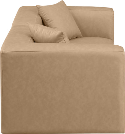 Crescent Tan Faux Leather Modular Sofa S72B