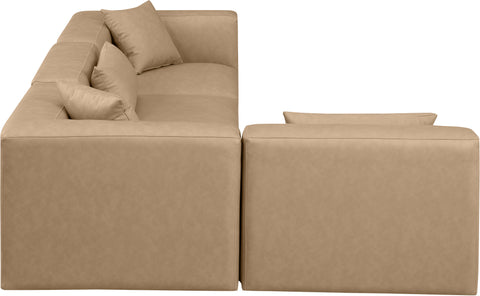 Crescent Tan Faux Leather Modular Sectional Sec4B