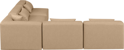 Crescent Tan Faux Leather Modular Sectional Sec5B