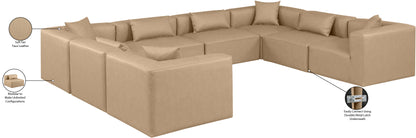 Crescent Tan Faux Leather Modular Sectional Sec8A