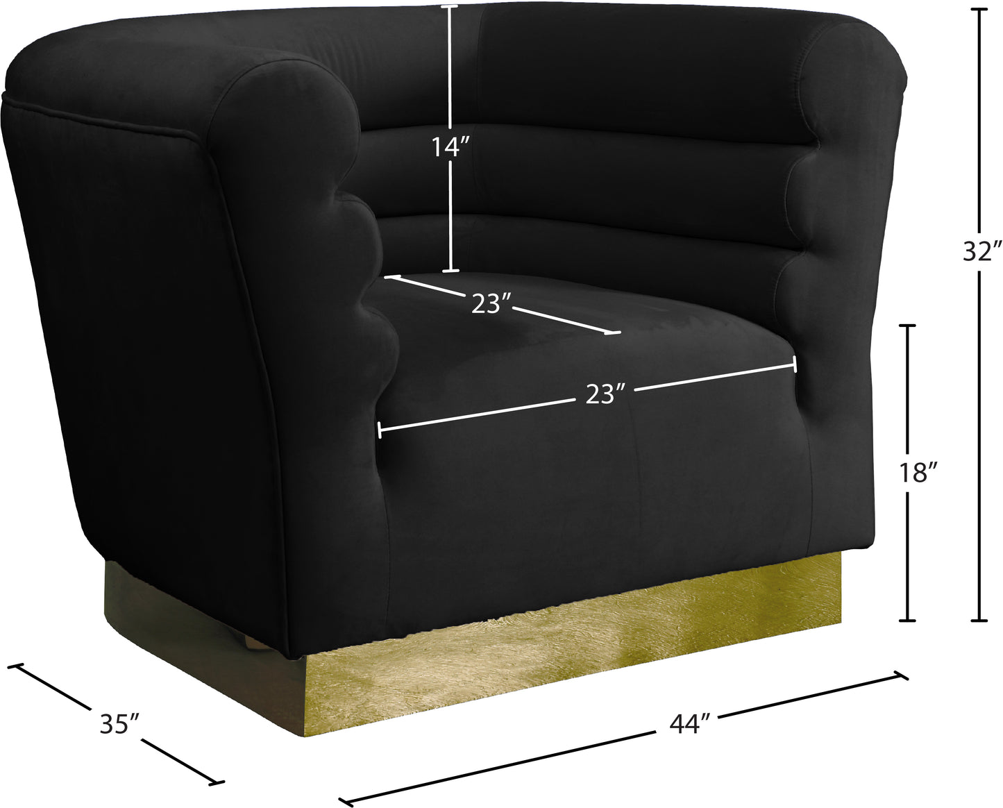 rotunda black velvet chair c