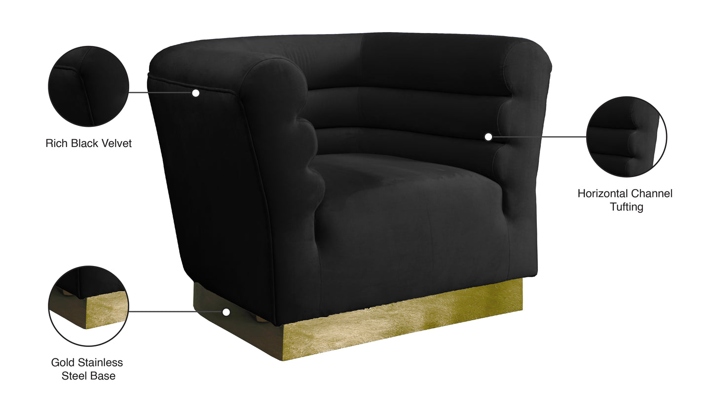 rotunda black velvet chair c