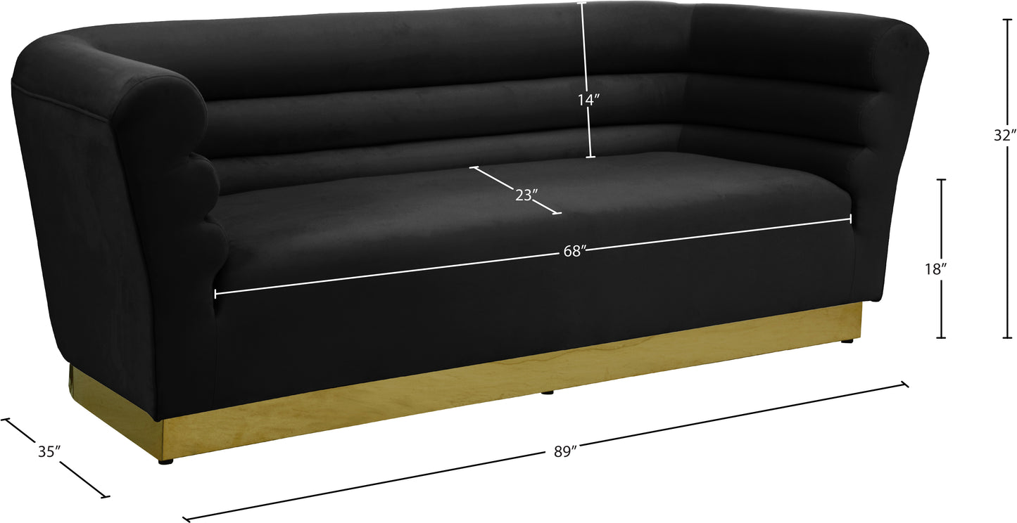 rotunda black velvet sofa s