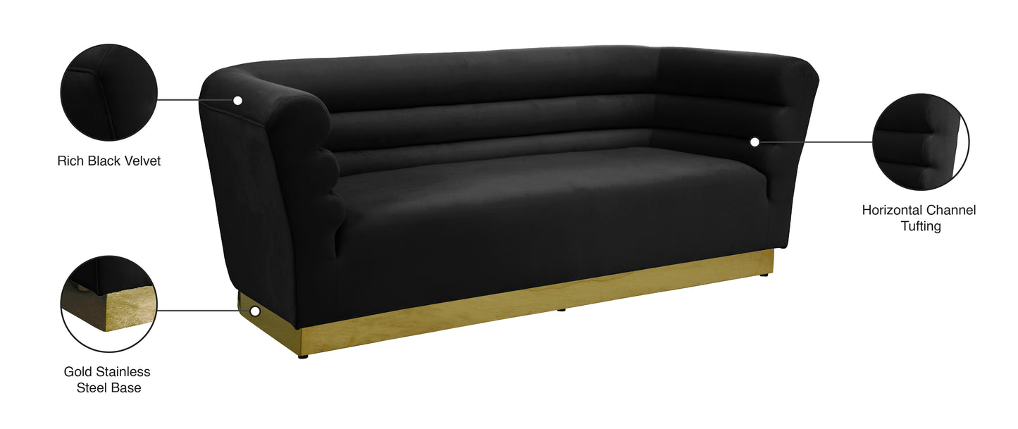 rotunda black velvet sofa s