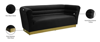 Rotunda Black Velvet Sofa S