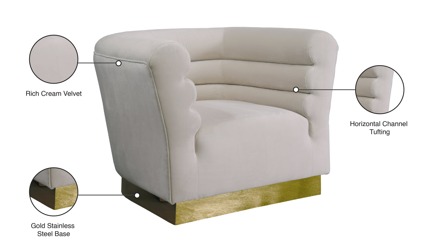 rotunda cream velvet chair c