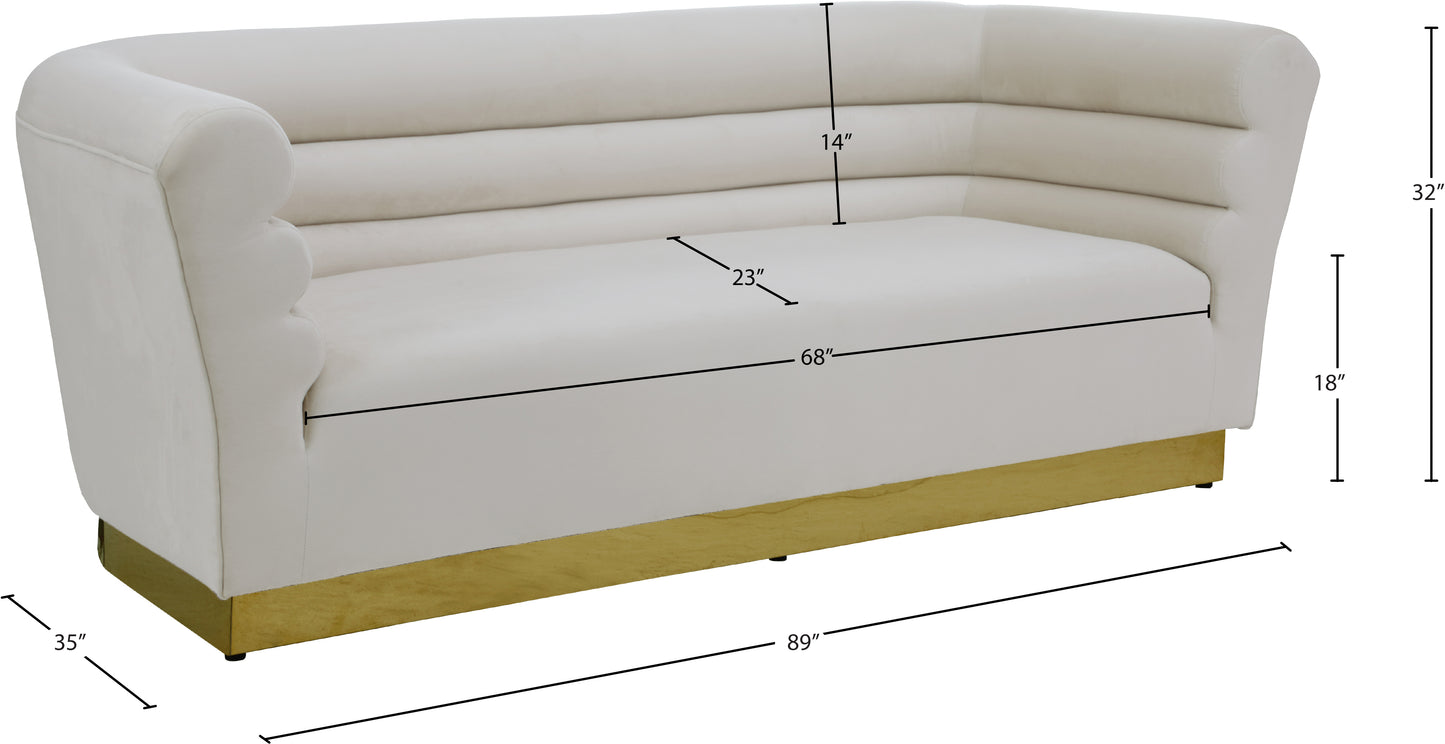 rotunda cream velvet sofa s