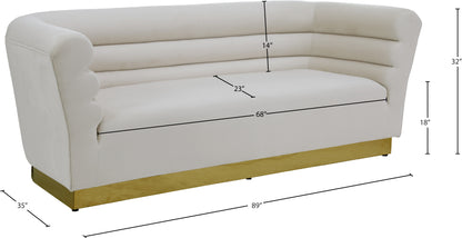 Rotunda Cream Velvet Sofa S