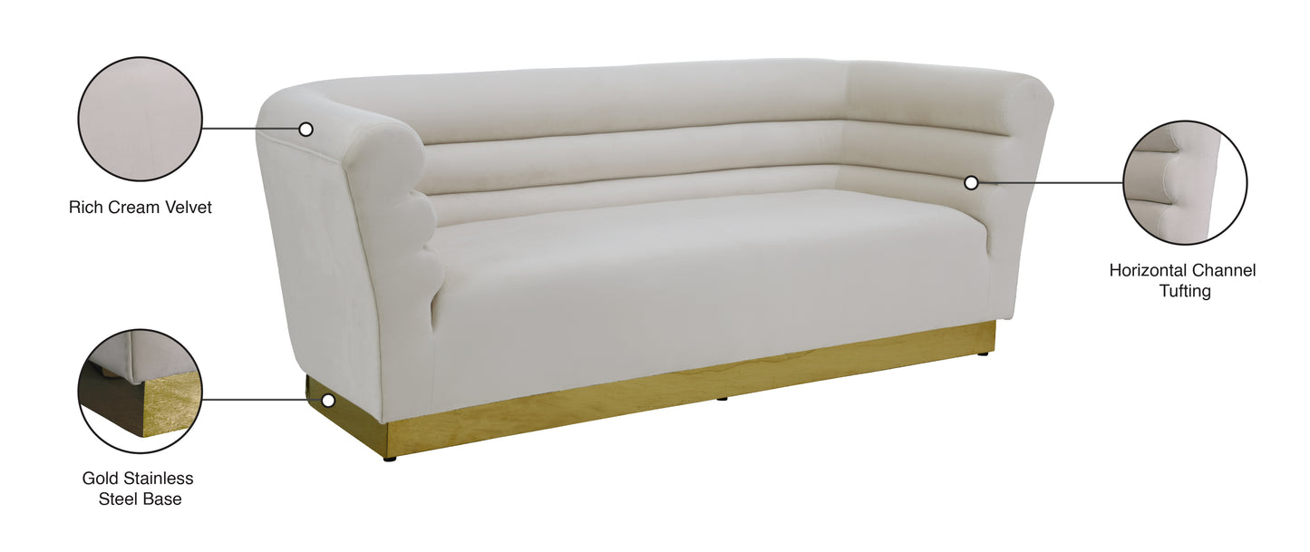 rotunda cream velvet sofa s