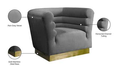 Rotunda Grey Velvet Chair C