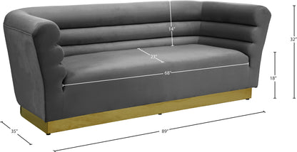 Rotunda Grey Velvet Sofa S