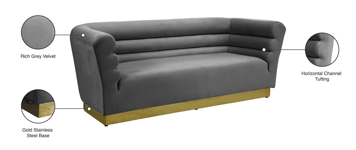 rotunda grey velvet sofa s