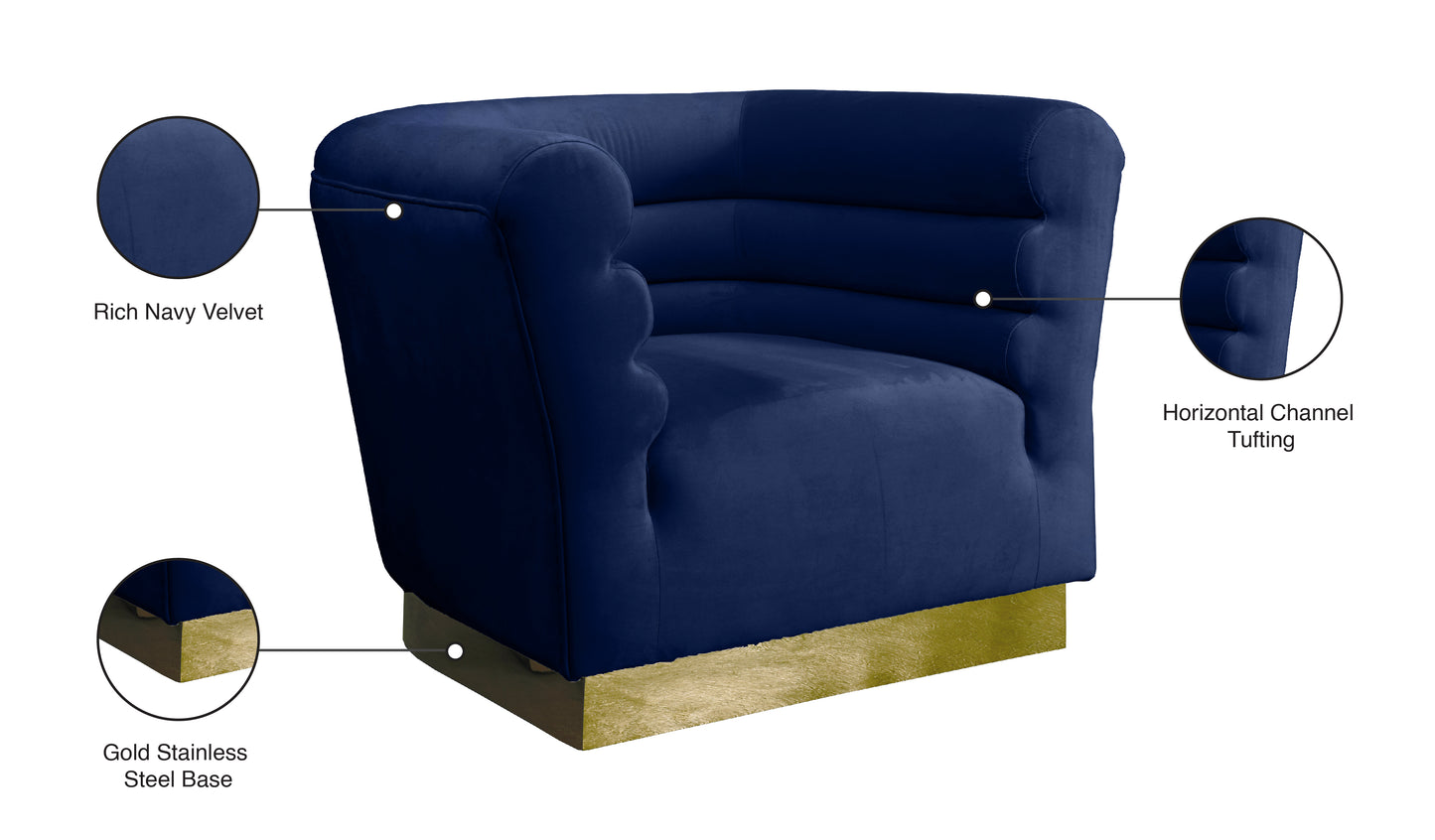 rotunda navy velvet chair c