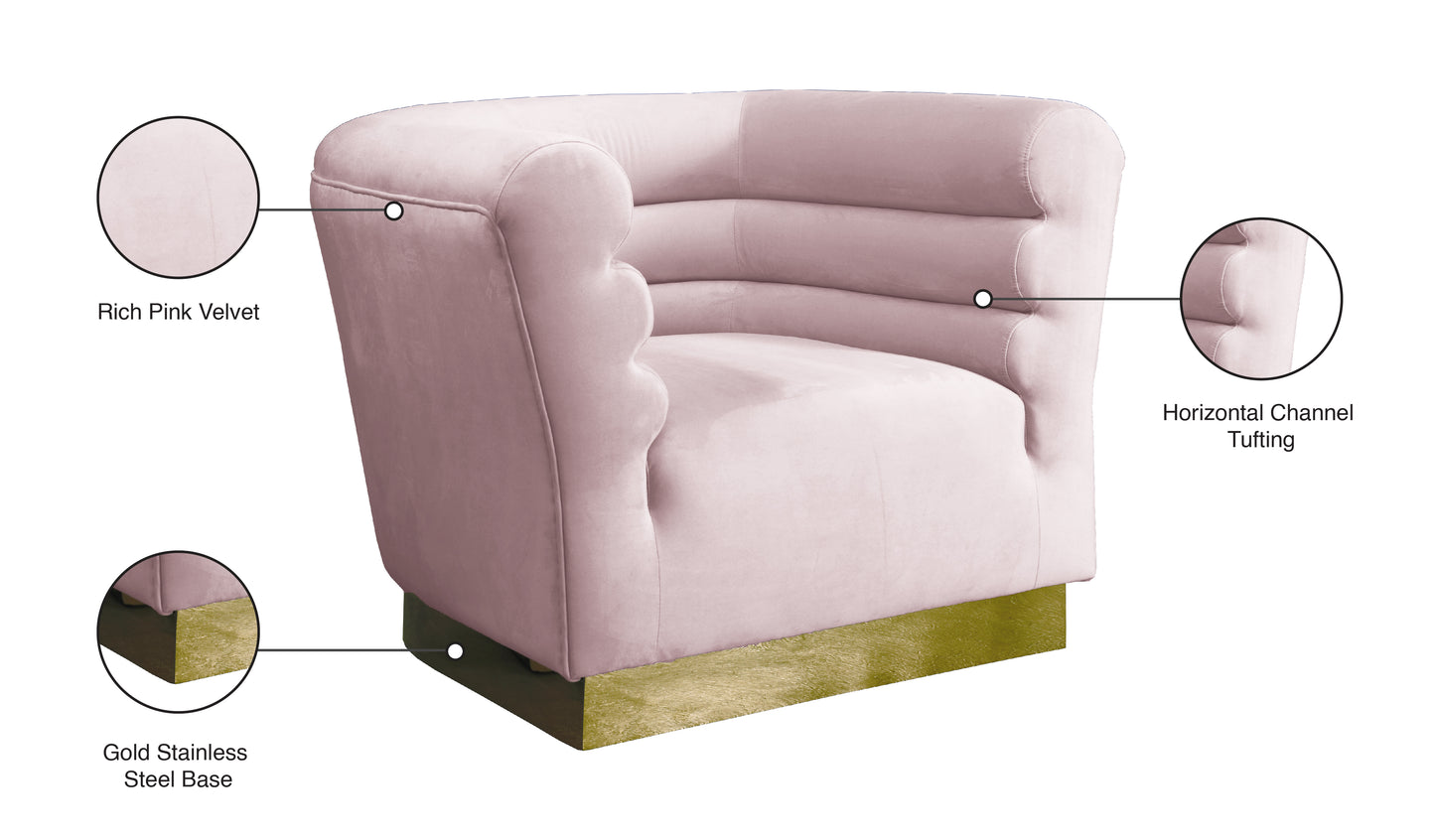 rotunda pink velvet chair c