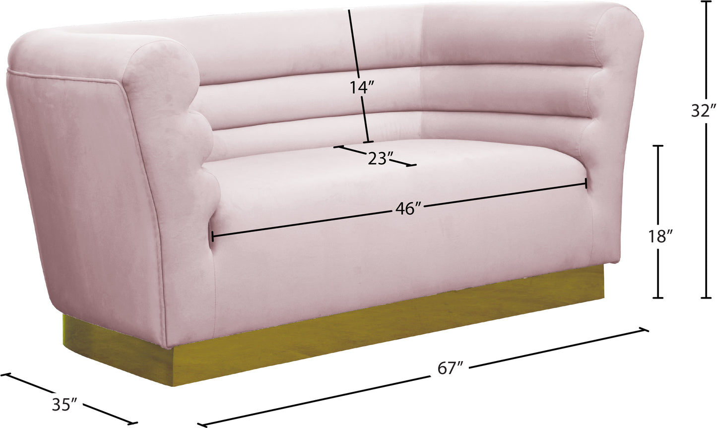 rotunda pink velvet loveseat l