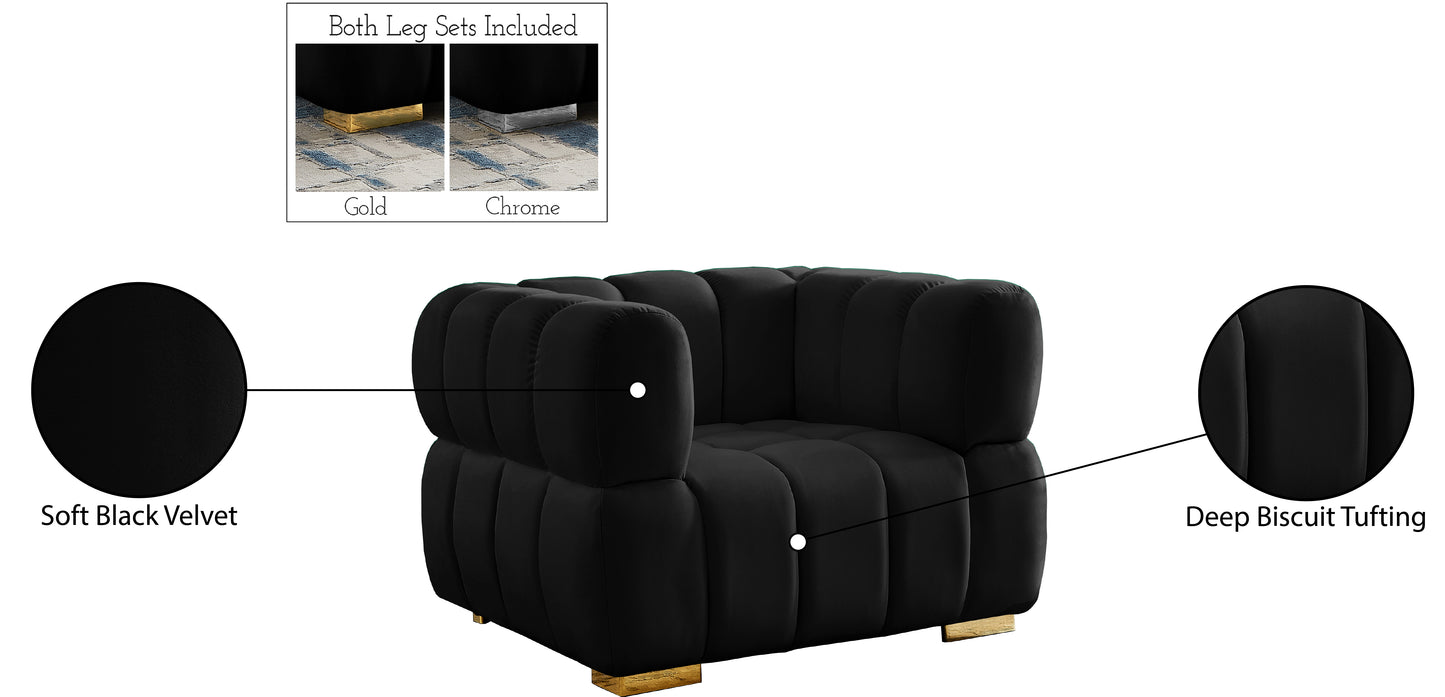 industry black velvet chair c