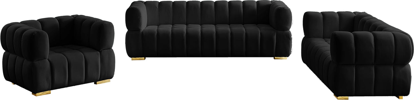 industry black velvet chair c