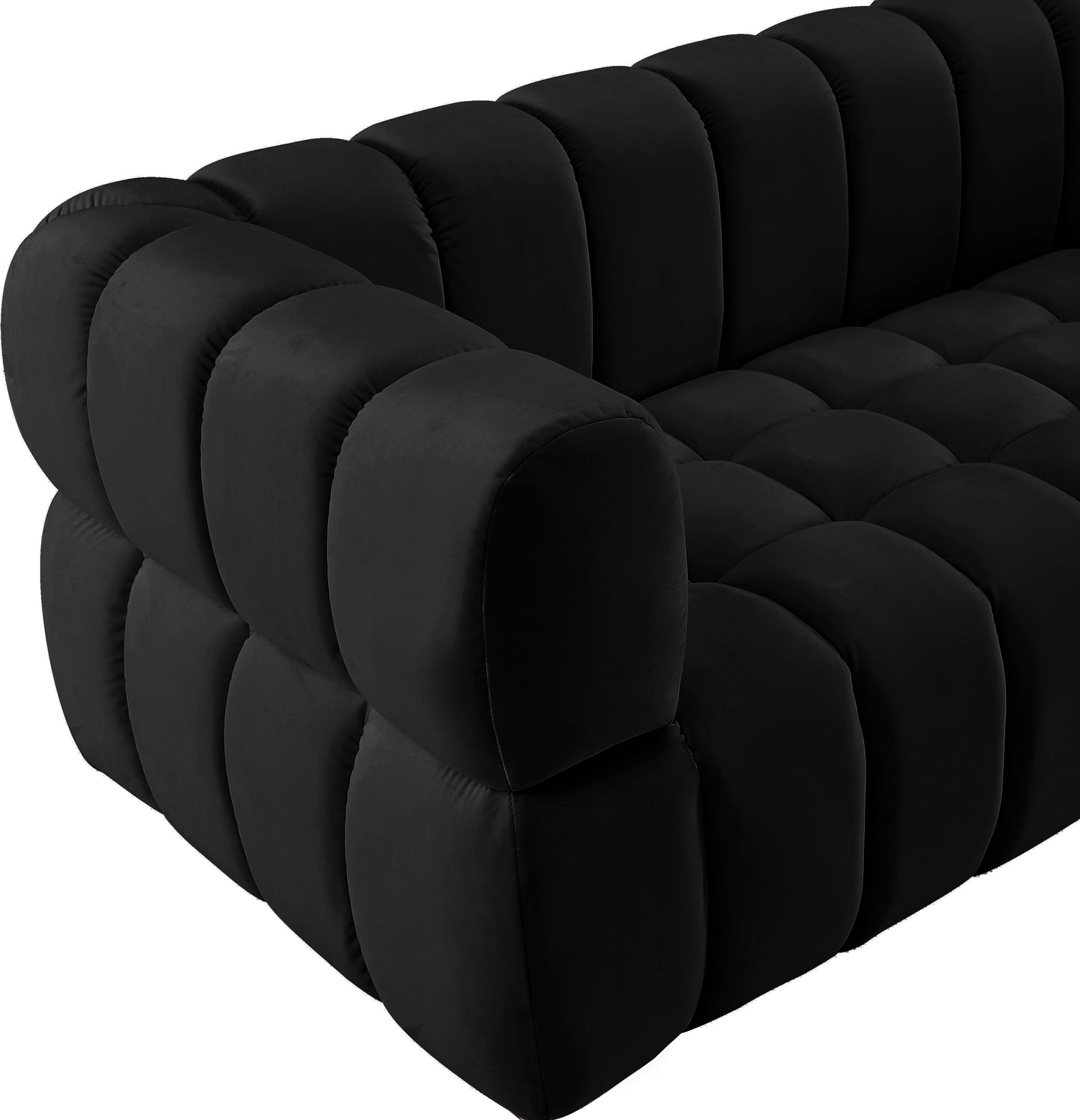 industry black velvet loveseat l