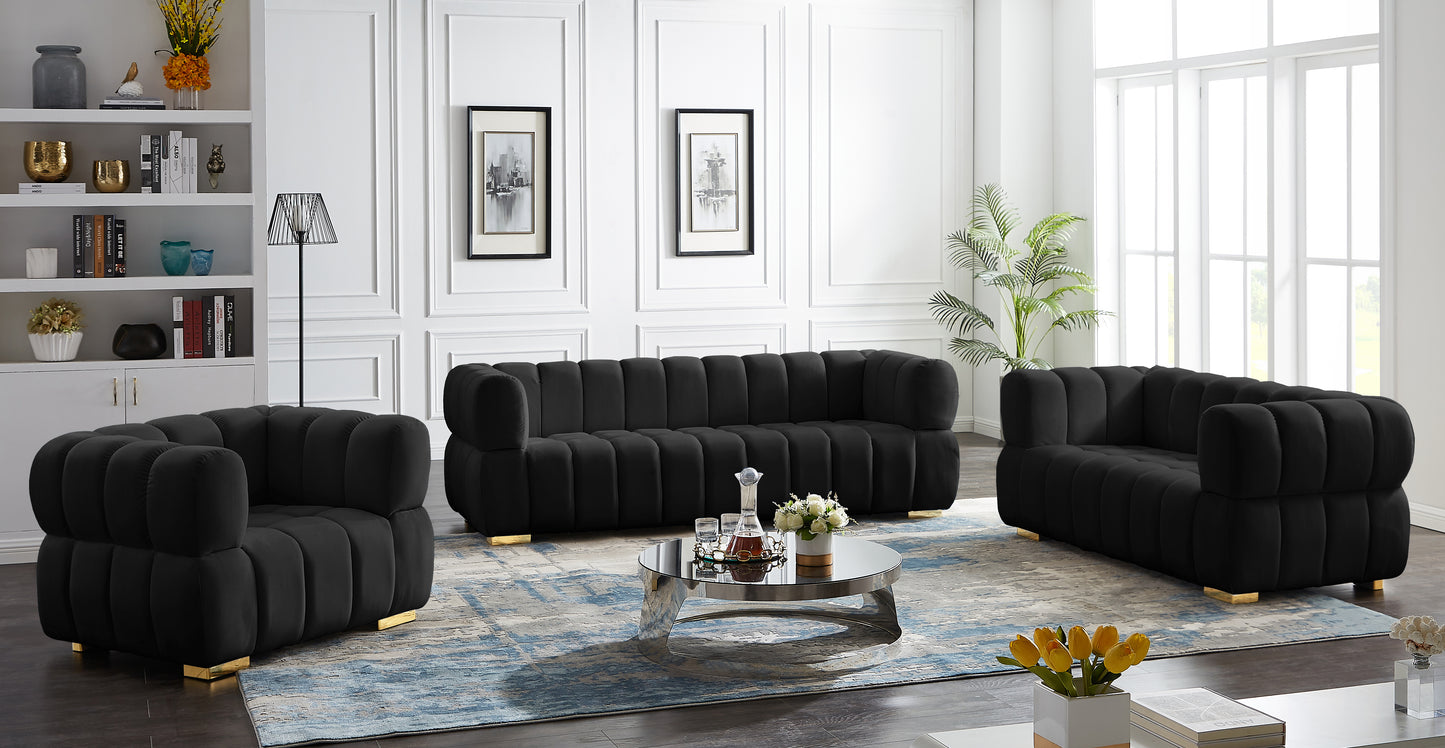 industry black velvet loveseat l