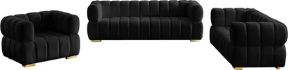 Industry Black Velvet Loveseat L