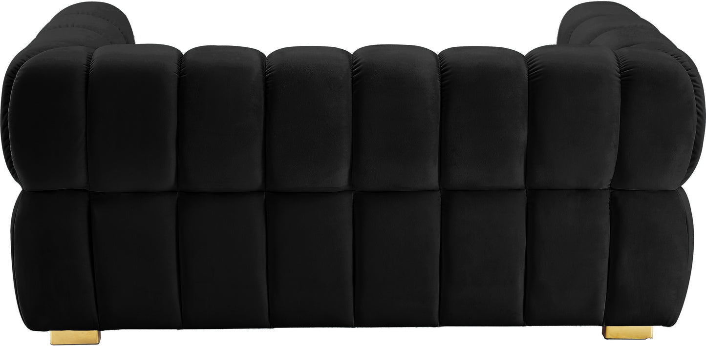 industry black velvet loveseat l