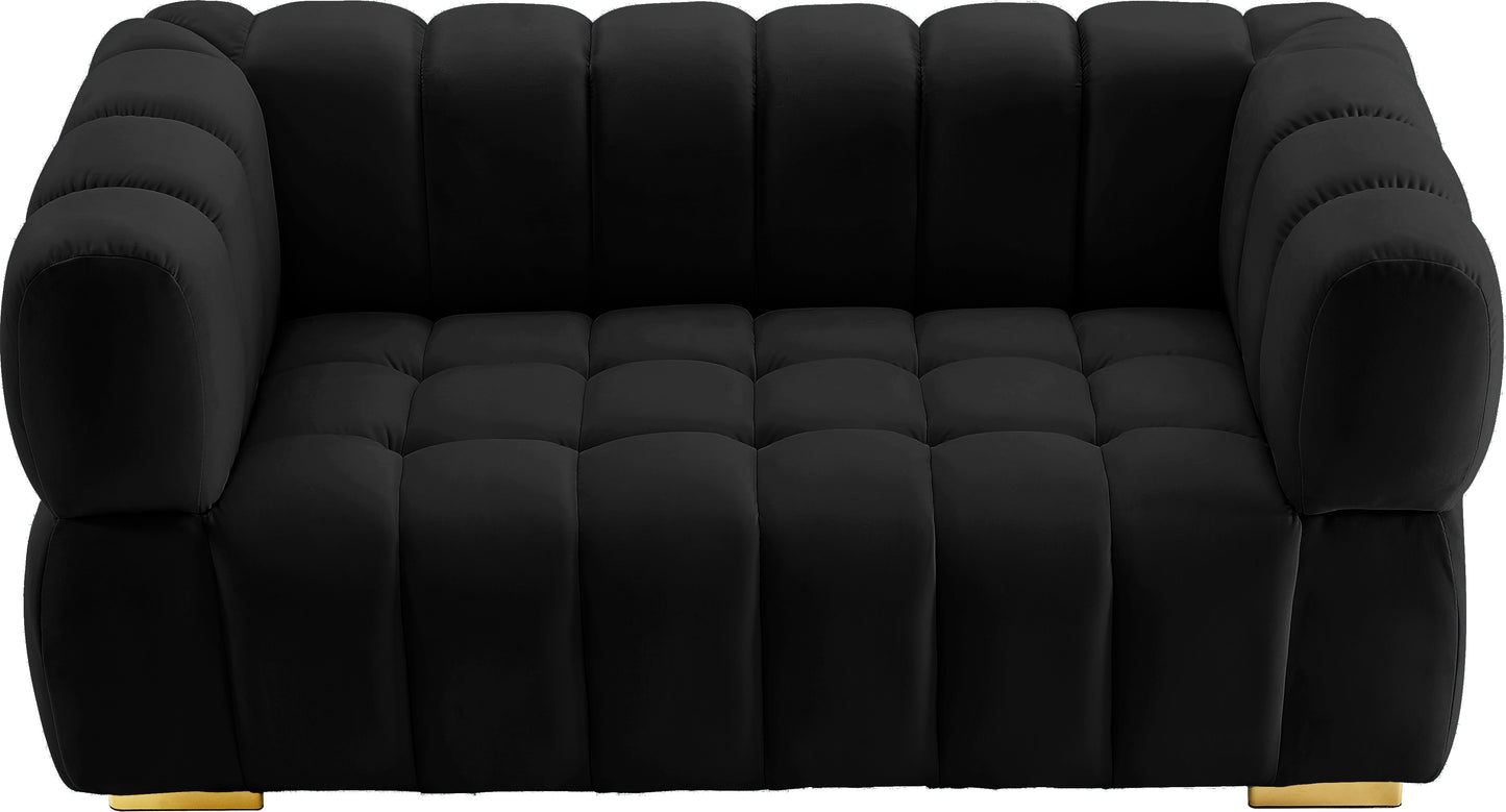 industry black velvet loveseat l