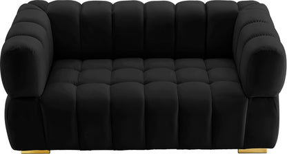 Industry Black Velvet Loveseat L