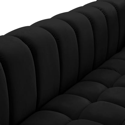 Industry Black Velvet Loveseat L