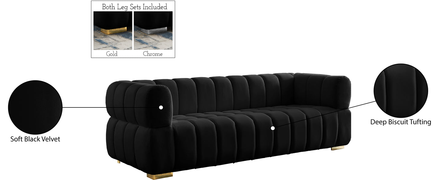 industry black velvet sofa s