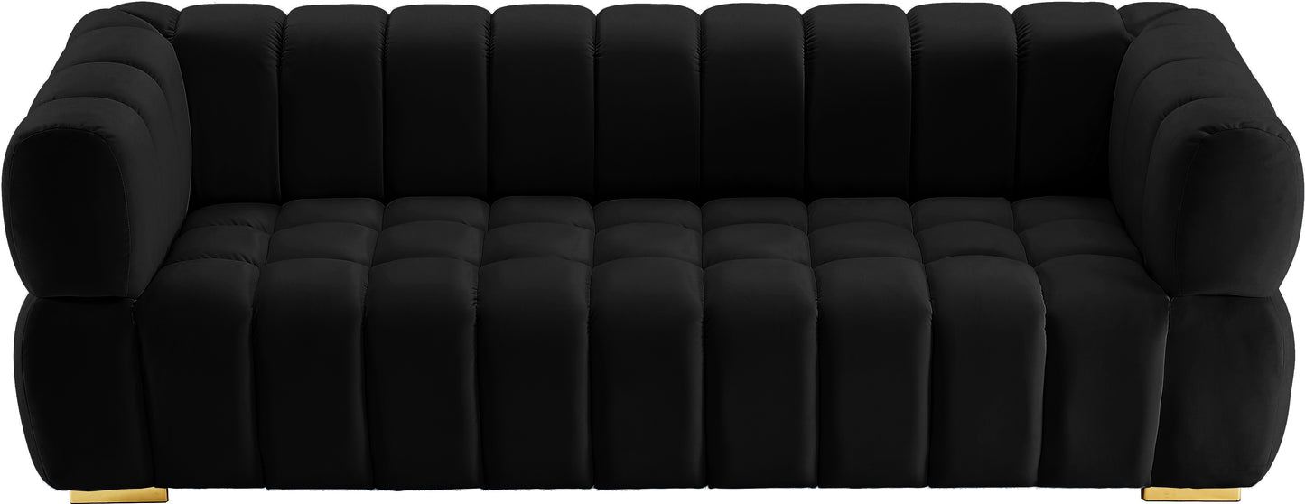 industry black velvet sofa s