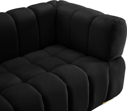 Industry Black Velvet Sofa S