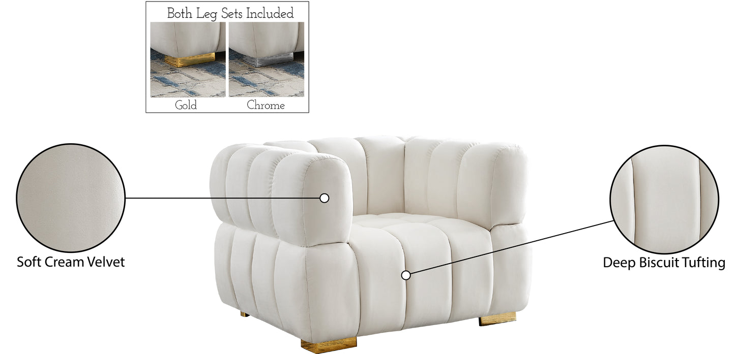 industry cream velvet chair c