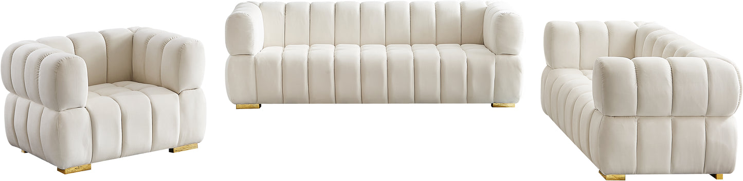 industry cream velvet chair c