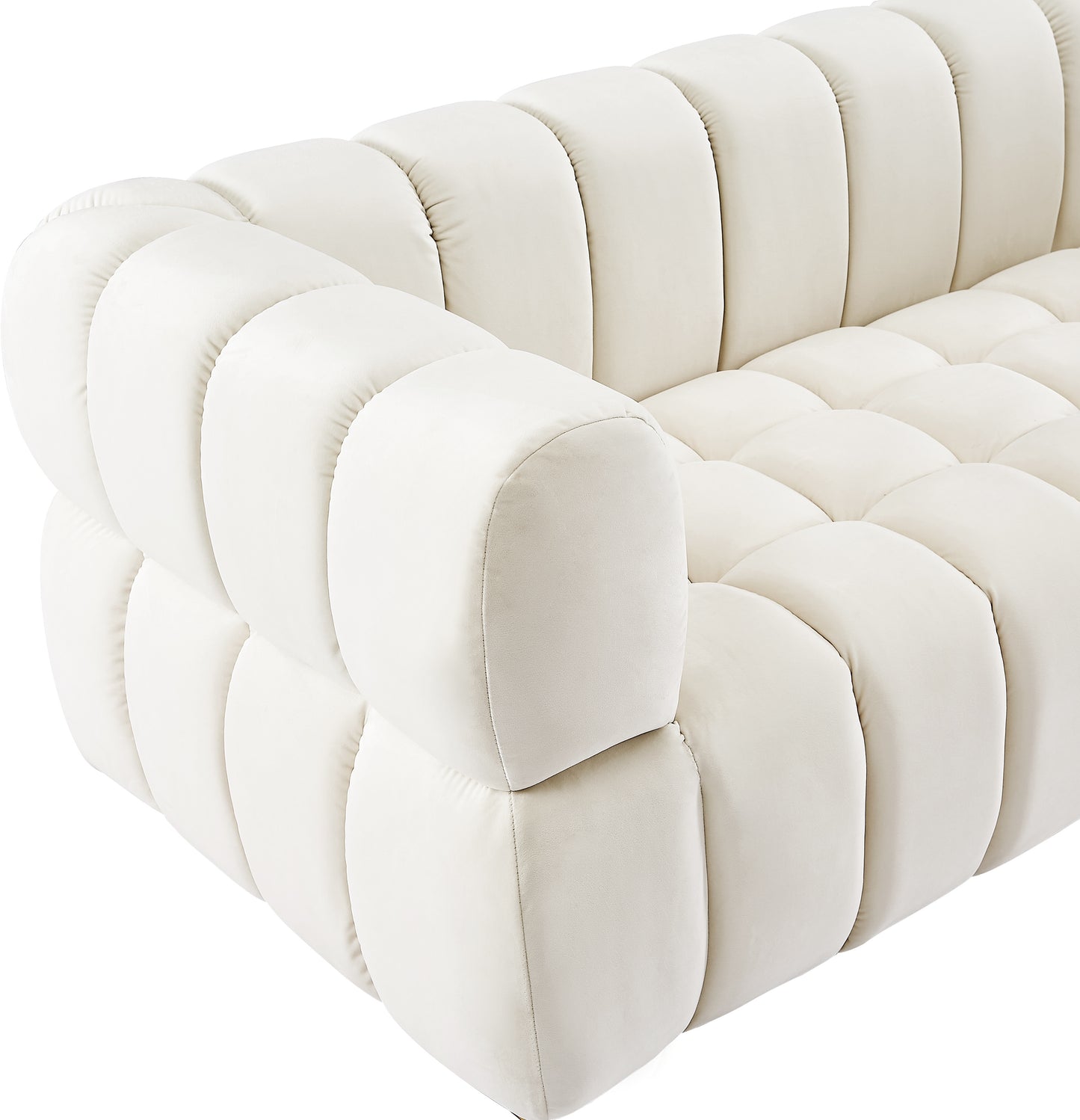 industry cream velvet loveseat l