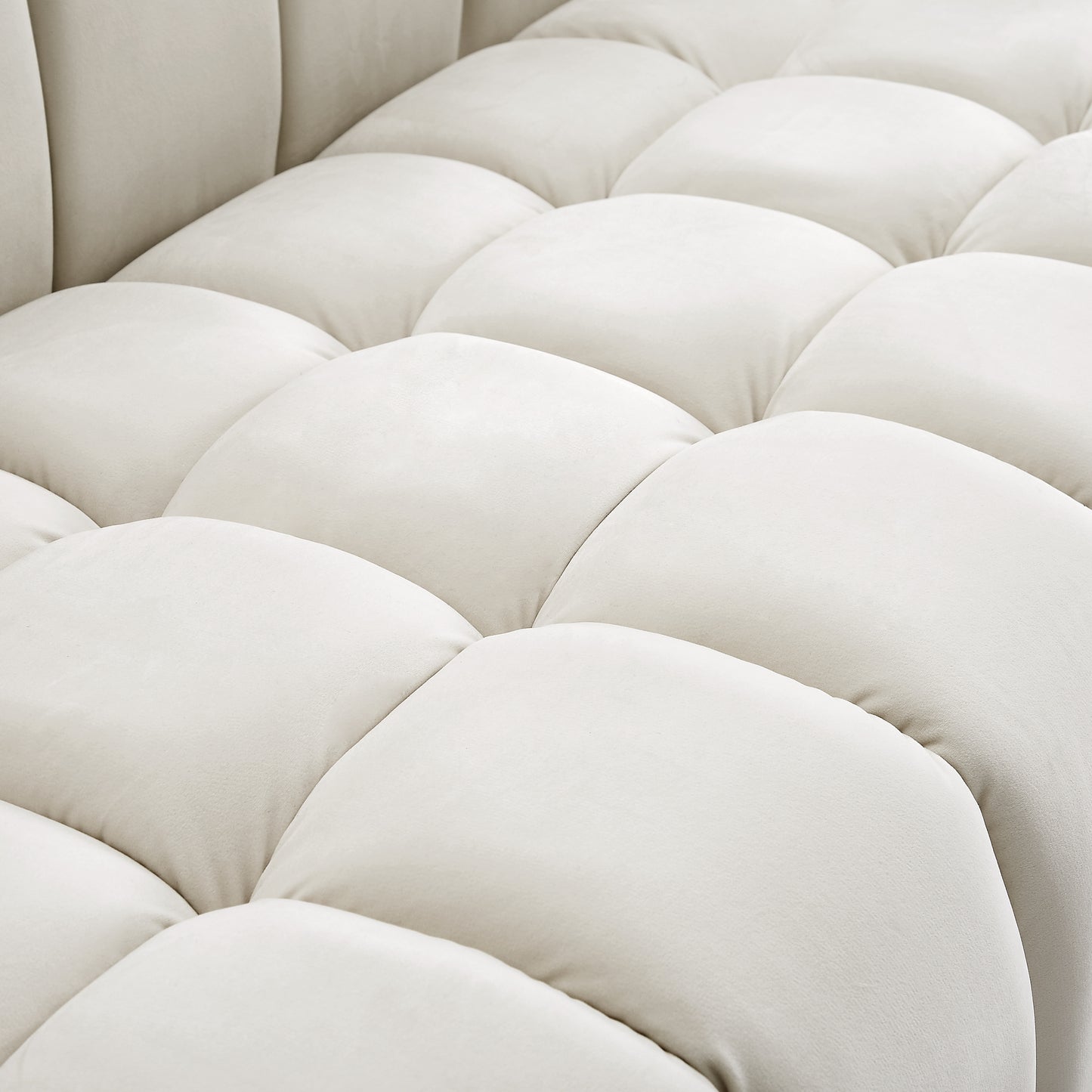 industry cream velvet loveseat l