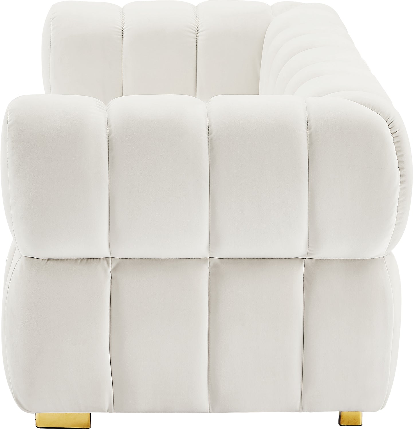 industry cream velvet loveseat l