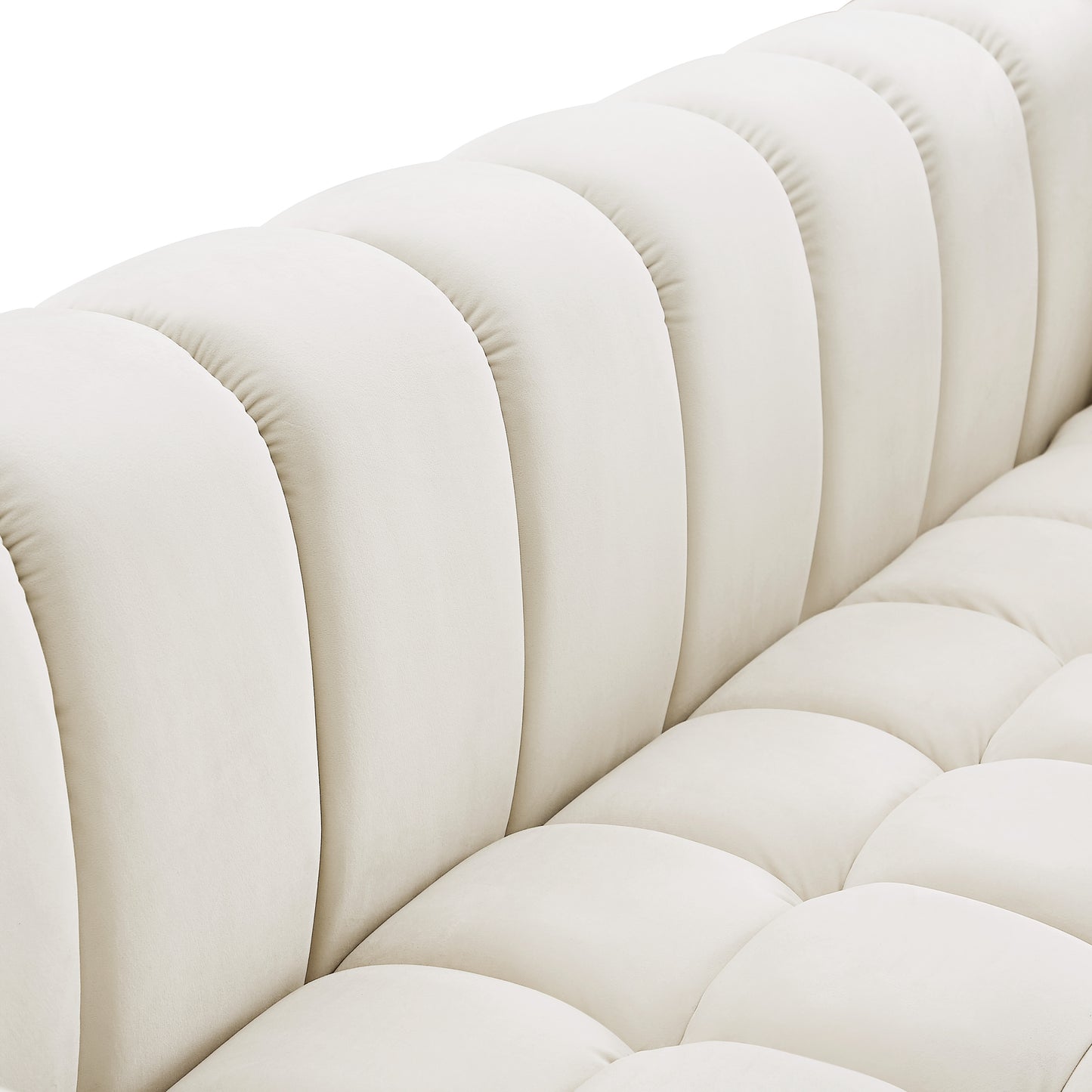 industry cream velvet loveseat l