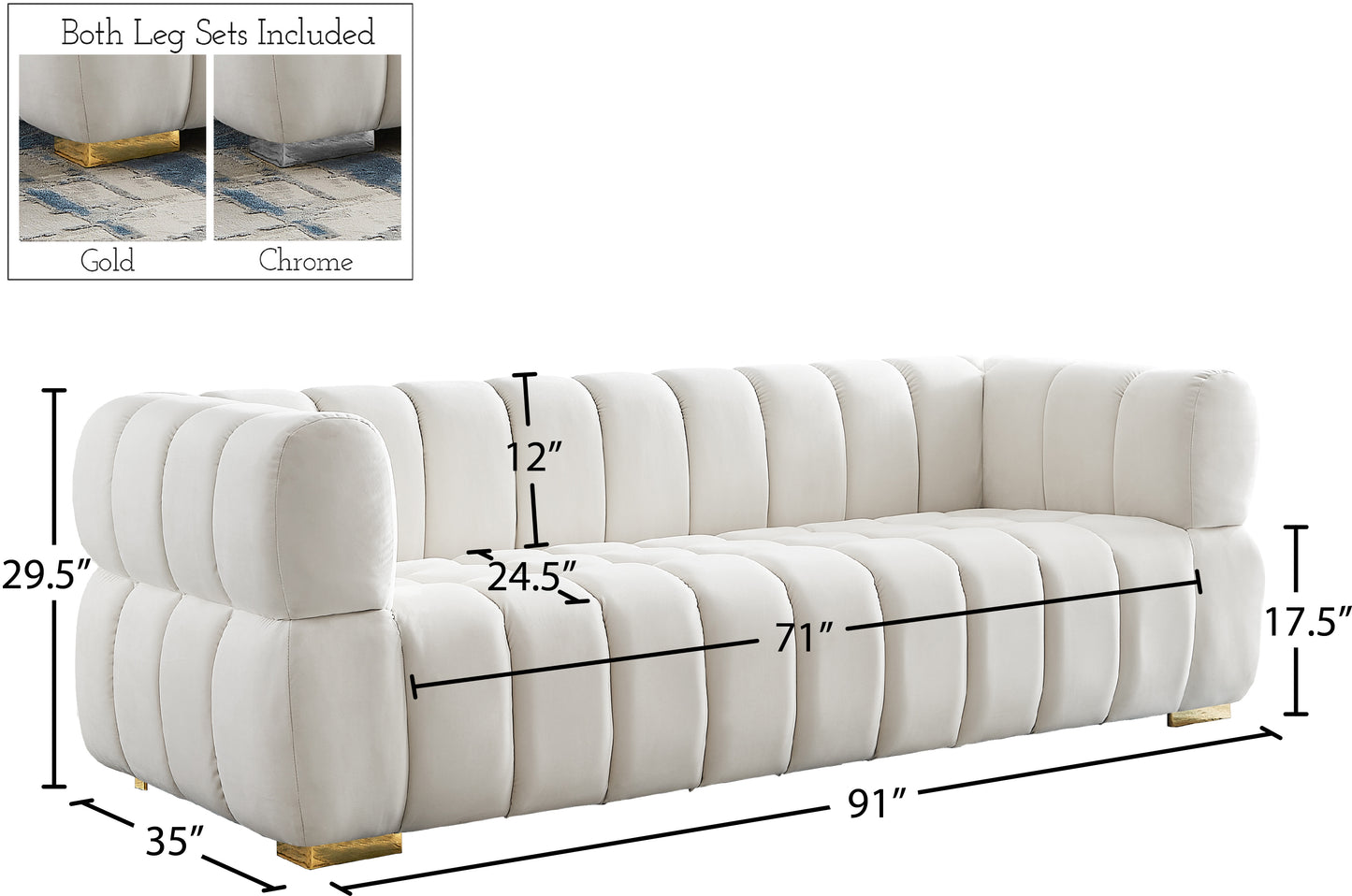 industry cream velvet sofa s