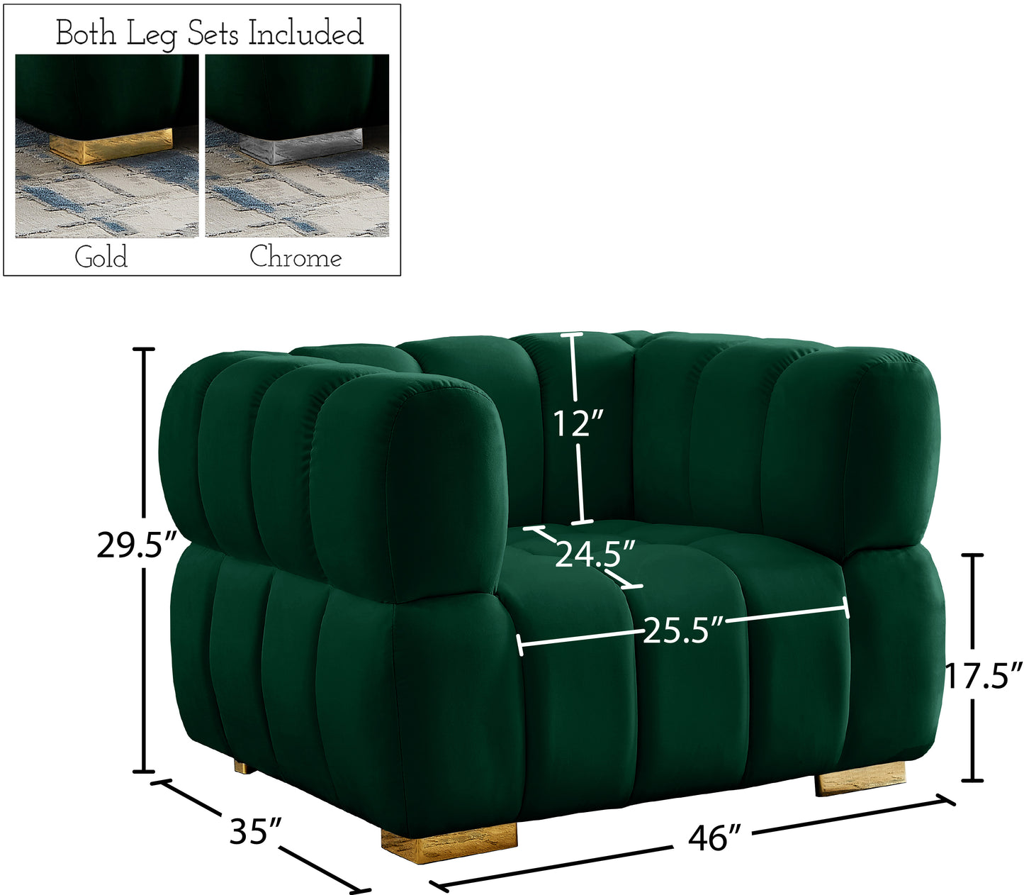 industry green velvet chair c