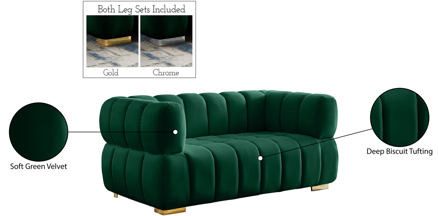 industry green velvet loveseat l