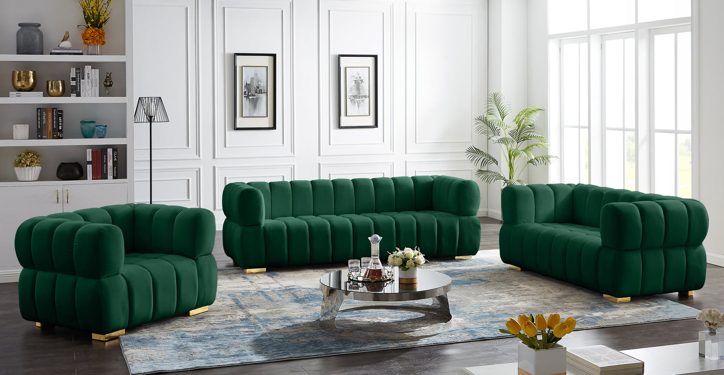 industry green velvet loveseat l