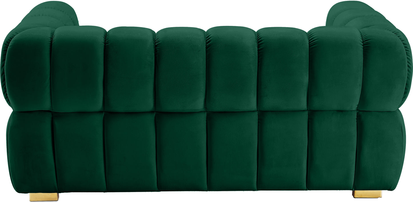 industry green velvet loveseat l