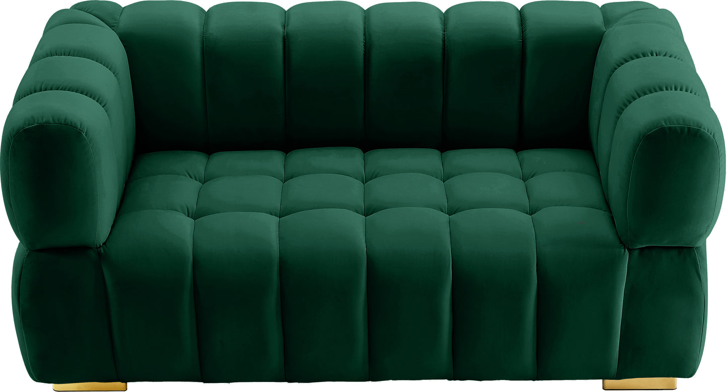 industry green velvet loveseat l