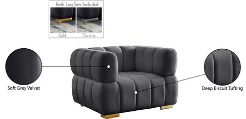 Industry Grey Velvet Chair C