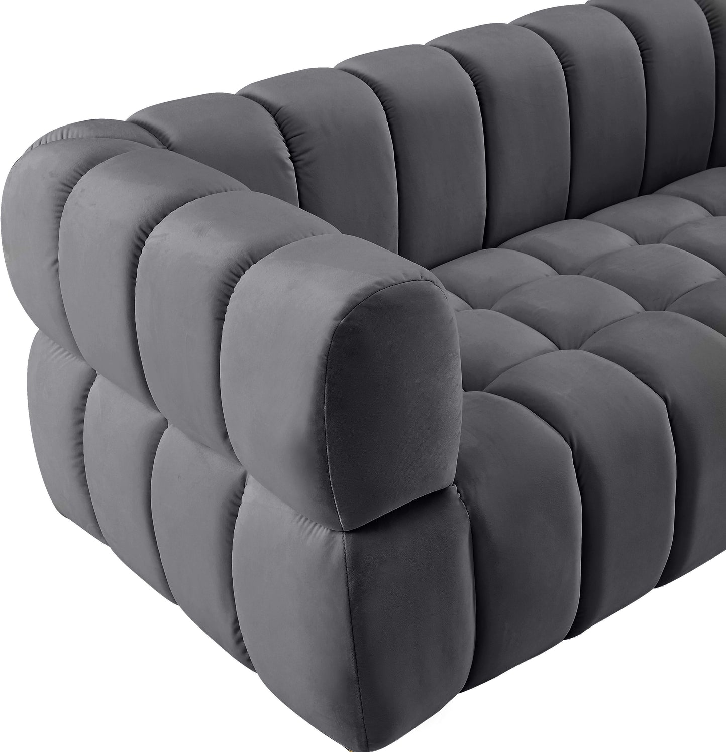 industry grey velvet loveseat l